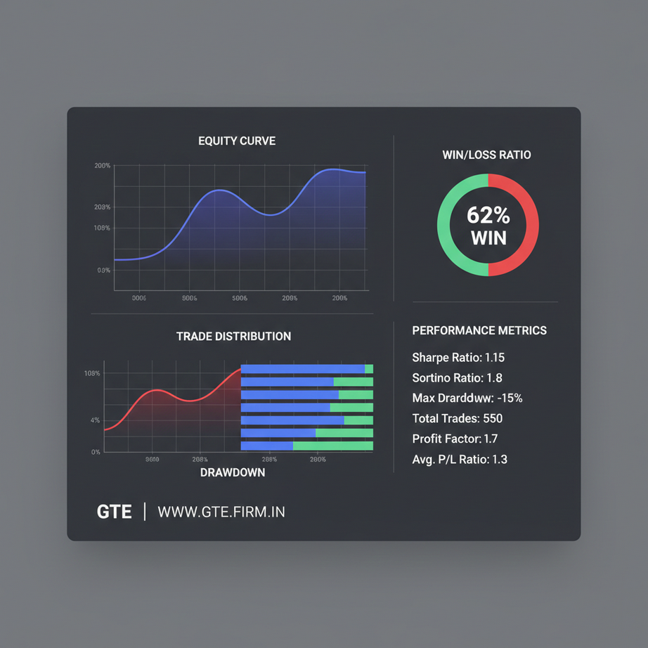 Backtest performance analysis dashboard for trading strategies